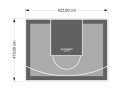 29M2/470X622CM SZARO-GRAFITOWE BOISKO DO KOSZYKÓWKI SPEEDSPORT HEXA POWER PRO
