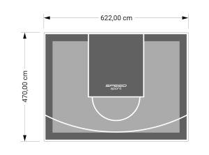 29M2/470X622CM SZARO-GRAFITOWE BOISKO DO KOSZYKÓWKI SPEEDSPORT HEXA POWER PRO