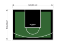 29M2/470X622CM ZIELONO-CZARNE BOISKO DO KOSZYKÓWKI SPEEDSPORT HEXA POWER PRO