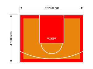 29M2/470X622CM POMARAŃCZOWO-CZERWONE BOISKO DO KOSZYKÓWKI SPEEDSPORT HEXA POWER PRO