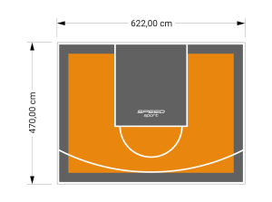29M2/470X622CM POMARAŃCZOWO-GRAFITOWE BOISKO DO KOSZYKÓWKI SPEEDSPORT HEXA POWER PRO