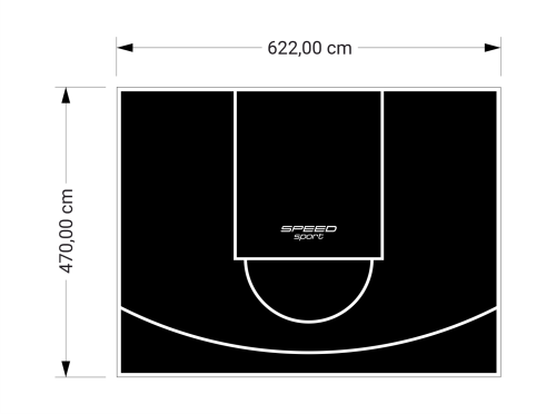 29M2/470X622CM CZARNE BOISKO DO KOSZYKÓWKI SPEEDSPORT HEXA POWER PRO