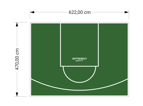 29M2/470X622CM ZIELONE BOISKO DO KOSZYKÓWKI SPEEDSPORT HEXA POWER PRO