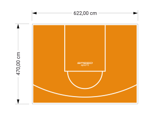 29M2/470X622CM POMARAŃCZOWE BOISKO DO KOSZYKÓWKI SPEEDSPORT HEXA POWER PRO