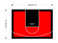 31M2/470X652CM CZERWONO-CZARNE BOISKO DO KOSZYKÓWKI SPEEDSPORT HEXA POWER PRO