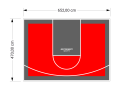 31M2/470X652CM CZERWONO-GRAFITOWE BOISKO DO KOSZYKÓWKI SPEEDSPORT HEXA POWER PRO