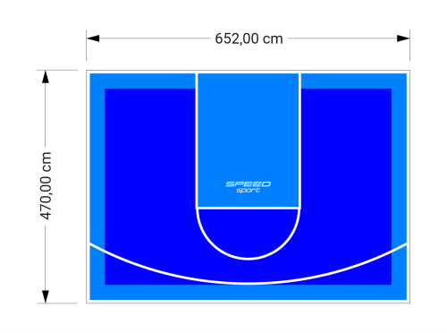 31M2/470X652CM NIEBIESKO-BŁĘKITNE BOISKO DO KOSZYKÓWKI SPEEDSPORT HEXA POWER PRO