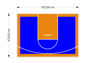 31M2/470X652CM NIEBIESKO-POMARAŃCZOWE BOISKO DO KOSZYKÓWKI SPEEDSPORT HEXA POWER PRO