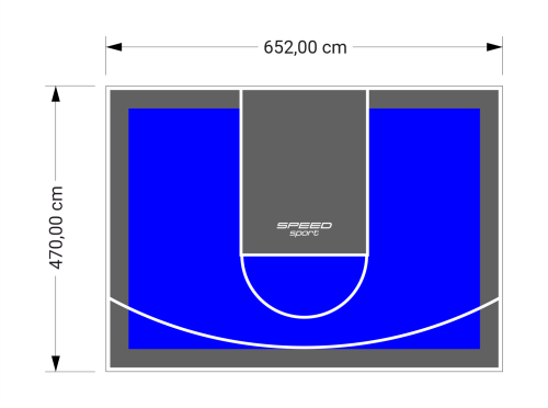 31M2/470X652CM NIEBIESKO-GRAFITOWE BOISKO DO KOSZYKÓWKI SPEEDSPORT HEXA POWER PRO