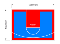 31M2/470X652CM BŁĘKITNO-CZERWONE BOISKO DO KOSZYKÓWKI SPEEDSPORT HEXA POWER PRO