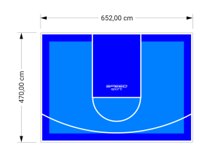 31M2/470X652CM BŁĘKITNO-NIEBIESKIE BOISKO DO KOSZYKÓWKI SPEEDSPORT HEXA POWER PRO