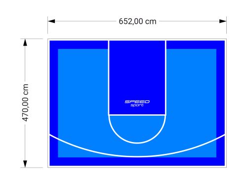31M2/470X652CM BŁĘKITNO-NIEBIESKIE BOISKO DO KOSZYKÓWKI SPEEDSPORT HEXA POWER PRO