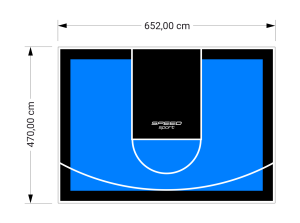 31M2/470X652CM BŁĘKITNO-CZARNE BOISKO DO KOSZYKÓWKI SPEEDSPORT HEXA POWER PRO