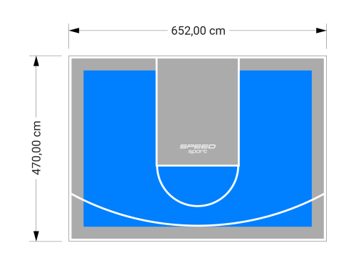31M2/470X652CM BŁĘKITNO-SZARE BOISKO DO KOSZYKÓWKI SPEEDSPORT HEXA POWER PRO