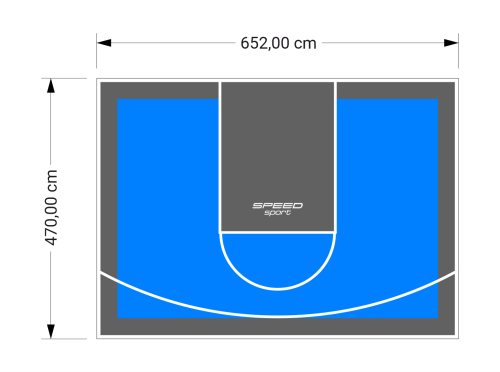 31M2/470X652CM BŁĘKITNO-GRAFITOWE BOISKO DO KOSZYKÓWKI SPEEDSPORT HEXA POWER PRO