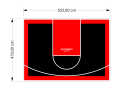 31M2/470X652CM CZARNO-CZERWONE BOISKO DO KOSZYKÓWKI SPEEDSPORT HEXA POWER PRO