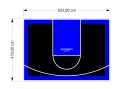 31M2/470X652CM CZARNO-NIEBIESKIE BOISKO DO KOSZYKÓWKI SPEEDSPORT HEXA POWER PRO