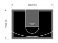 31M2/470X652CM CZARNO-GRAFITOWE BOISKO DO KOSZYKÓWKI SPEEDSPORT HEXA POWER PRO