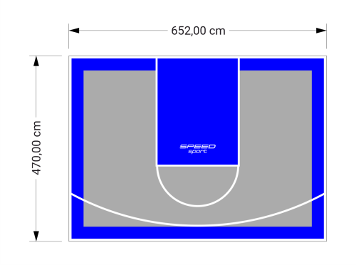 31M2/470X652CM SZARO-NIEBIESKIE BOISKO DO KOSZYKÓWKI SPEEDSPORT HEXA POWER PRO