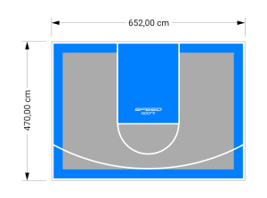 31M2/470X652CM SZARO-BŁĘKITNE BOISKO DO KOSZYKÓWKI SPEEDSPORT HEXA POWER PRO