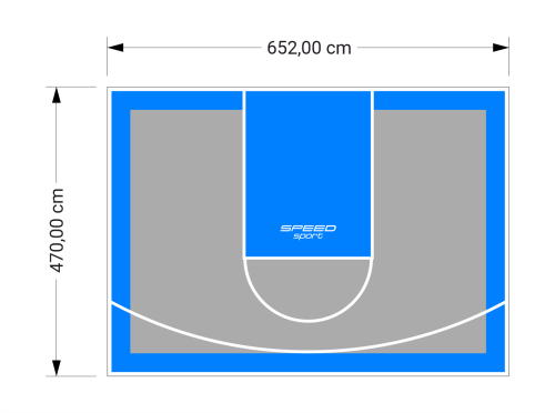31M2/470X652CM SZARO-BŁĘKITNE BOISKO DO KOSZYKÓWKI SPEEDSPORT HEXA POWER PRO