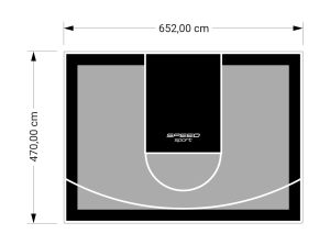 31M2/470X652CM SZARO-CZARNE BOISKO DO KOSZYKÓWKI SPEEDSPORT HEXA POWER PRO