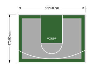 31M2/470X652CM SZARO-ZIELONE BOISKO DO KOSZYKÓWKI SPEEDSPORT HEXA POWER PRO