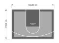 31M2/470X652CM SZARO-GRAFITOWE BOISKO DO KOSZYKÓWKI SPEEDSPORT HEXA POWER PRO