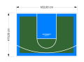 31M2/470X652CM ZIELONO-BŁĘKITNE BOISKO DO KOSZYKÓWKI SPEEDSPORT HEXA POWER PRO