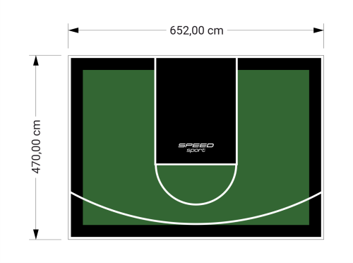 31M2/470X652CM ZIELONO-CZARNE BOISKO DO KOSZYKÓWKI SPEEDSPORT HEXA POWER PRO