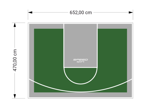 31M2/470X652CM ZIELONO-SZARE BOISKO DO KOSZYKÓWKI SPEEDSPORT HEXA POWER PRO