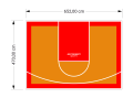 31M2/470X652CM POMARAŃCZOWO-CZERWONE BOISKO DO KOSZYKÓWKI SPEEDSPORT HEXA POWER PRO