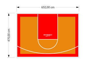 31M2/470X652CM POMARAŃCZOWO-CZERWONE BOISKO DO KOSZYKÓWKI SPEEDSPORT HEXA POWER PRO