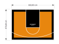 31M2/470X652CM POMARAŃCZOWO-CZARNE BOISKO DO KOSZYKÓWKI SPEEDSPORT HEXA POWER PRO