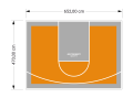 31M2/470X652CM POMARAŃCZOWO-SZARE BOISKO DO KOSZYKÓWKI SPEEDSPORT HEXA POWER PRO