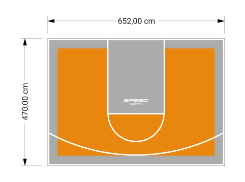 31M2/470X652CM POMARAŃCZOWO-SZARE BOISKO DO KOSZYKÓWKI SPEEDSPORT HEXA POWER PRO