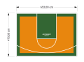 31M2/470X652CM POMARAŃCZOWO-ZIELONE BOISKO DO KOSZYKÓWKI SPEEDSPORT HEXA POWER PRO