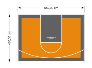31M2/470X652CM POMARAŃCZOWO-GRAFITOWE BOISKO DO KOSZYKÓWKI SPEEDSPORT HEXA POWER PRO