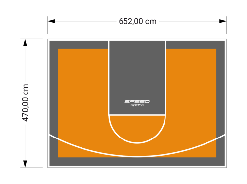 31M2/470X652CM POMARAŃCZOWO-GRAFITOWE BOISKO DO KOSZYKÓWKI SPEEDSPORT HEXA POWER PRO