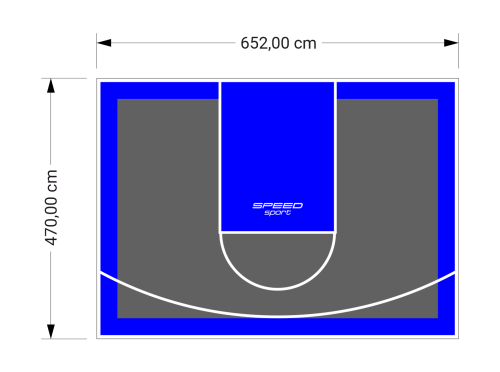 31M2/470X652CM GRAFITOWO-NIEBIESKIE BOISKO DO KOSZYKÓWKI SPEEDSPORT HEXA POWER PRO