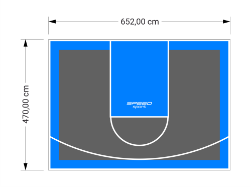31M2/470X652CM GRAFITOWO-BŁĘKITNE BOISKO DO KOSZYKÓWKI SPEEDSPORT HEXA POWER PRO