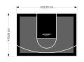 31M2/470X652CM GRAFITOWO-CZARNE BOISKO DO KOSZYKÓWKI SPEEDSPORT HEXA POWER PRO
