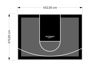 31M2/470X652CM GRAFITOWO-CZARNE BOISKO DO KOSZYKÓWKI SPEEDSPORT HEXA POWER PRO