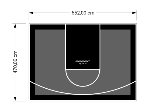 31M2/470X652CM GRAFITOWO-CZARNE BOISKO DO KOSZYKÓWKI SPEEDSPORT HEXA POWER PRO