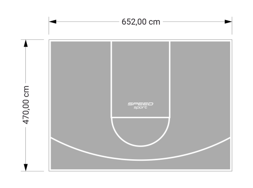 31M2/470X652CM SZARE BOISKO DO KOSZYKÓWKI SPEEDSPORT HEXA POWER PRO