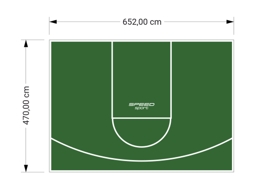 31M2/470X652CM ZIELONE BOISKO DO KOSZYKÓWKI SPEEDSPORT HEXA POWER PRO