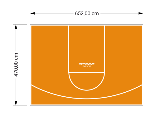 31M2/470X652CM POMARAŃCZOWE BOISKO DO KOSZYKÓWKI SPEEDSPORT HEXA POWER PRO
