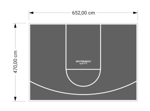 31M2/470X652CM GRAFITOWE BOISKO DO KOSZYKÓWKI SPEEDSPORT HEXA POWER PRO