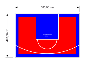 32M2/470X683CM CZERWONO-NIEBIESKIE BOISKO DO KOSZYKÓWKI SPEEDSPORT HEXA POWER PRO