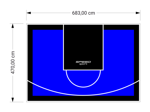 32M2/470X683CM NIEBIESKO-CZARNE BOISKO DO KOSZYKÓWKI SPEEDSPORT HEXA POWER PRO